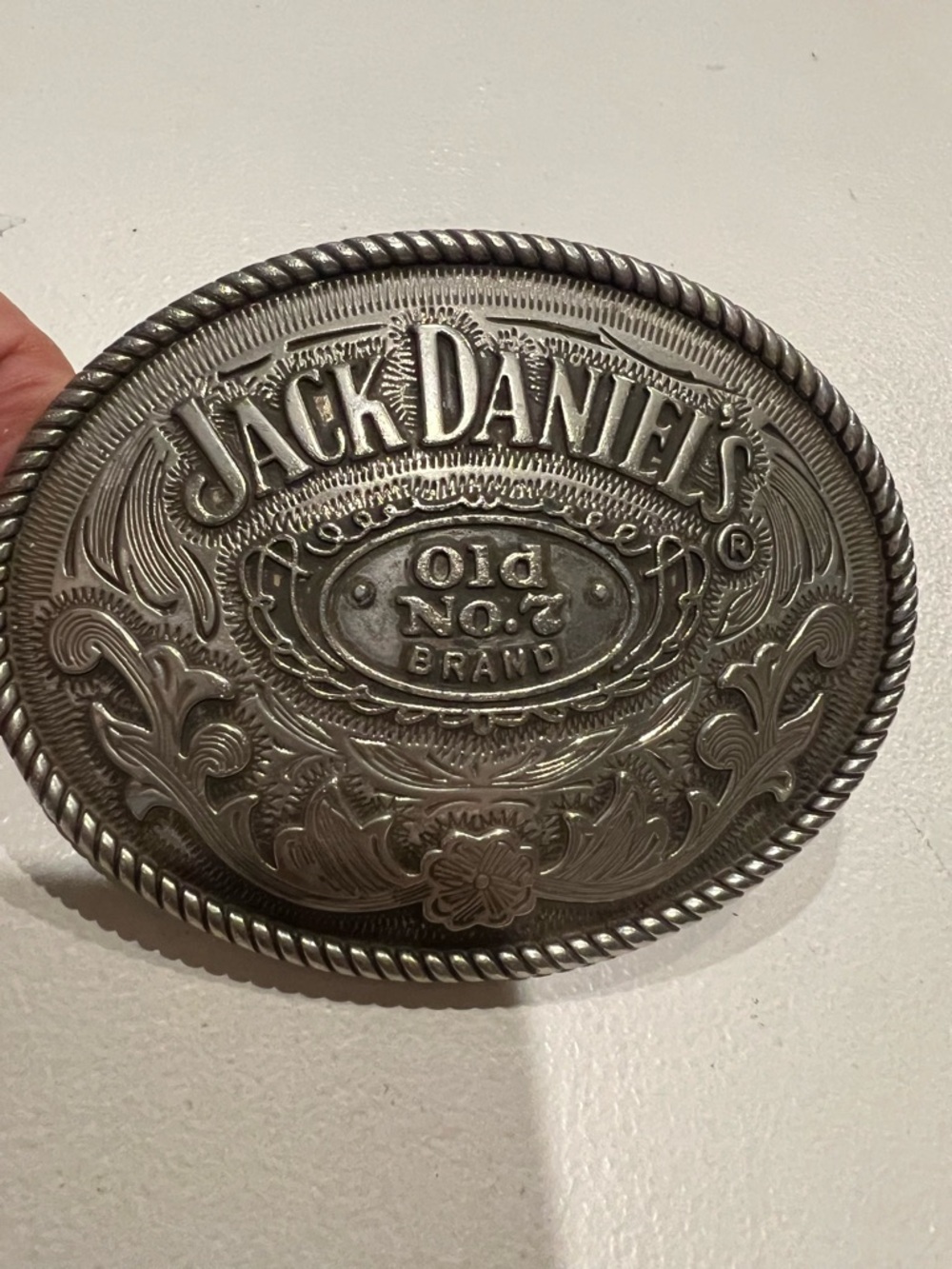 Jack Daniel's Old No. 7 silver-toned western belt buckle 2005 Y2K 5008JD
